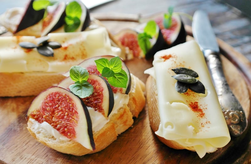 Honey-drizzled goat cheese